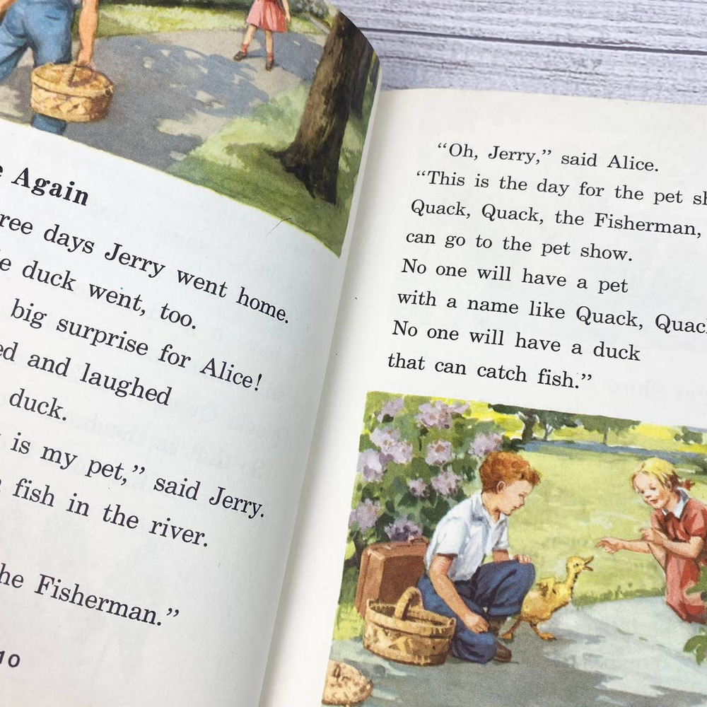 Vintage The Alice and Jerry Books Set of 2 Round About & Friendly Village - Picture 7 of 13
